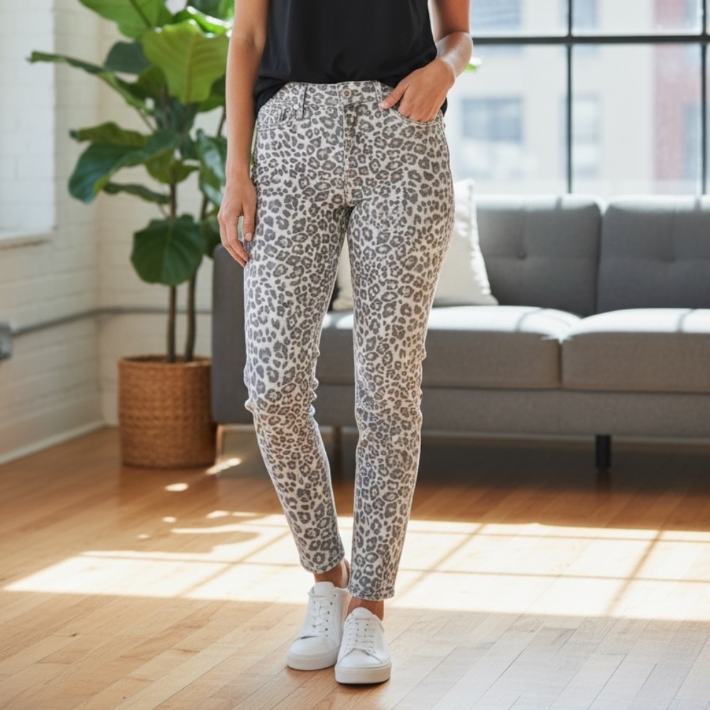 White House Black Market High Rise Sculpt Skinny Leopard Jeans OOR NWT